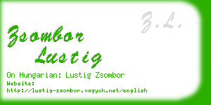 zsombor lustig business card